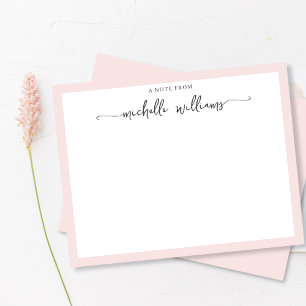 Girly Blush Elegant Calligraphy Script Note From