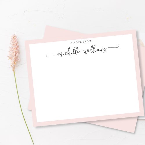 Girly Blush Elegant Calligraphy Script Note From