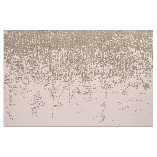 Girly Blush Pink and Gold Glitter Ombre Fabric