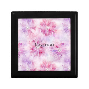 Girly Blush Pink Chic Lavender Floral Gift Box