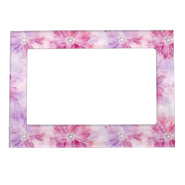 Girly Blush Pink Chic Lavender Floral   Magnetic Frame (Front)