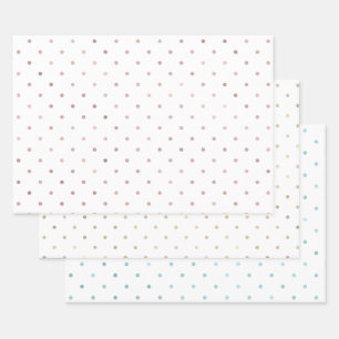 Girly Blush Pink Dots Wrapping Paper Sheets