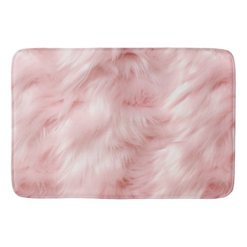 Girly Blush Pink Faux Fur Wrapping Paper Bath Mat