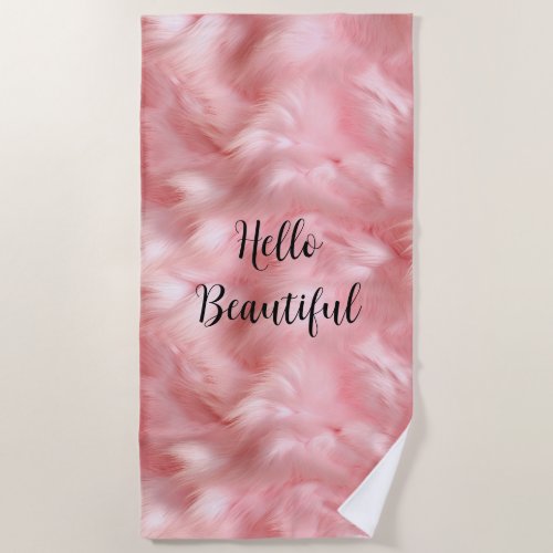 Girly Blush Pink Faux Fur Wrapping Paper Beach Towel