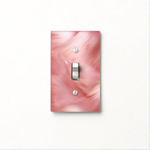 Girly Blush Pink Faux Fur Wrapping Paper Light Switch Cover