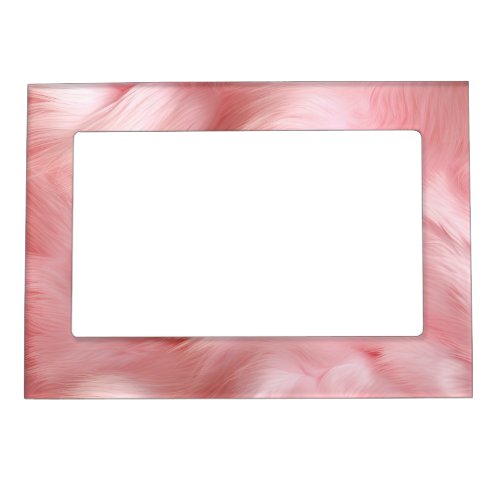 Girly Blush Pink Faux Fur Wrapping Paper Magnetic Frame