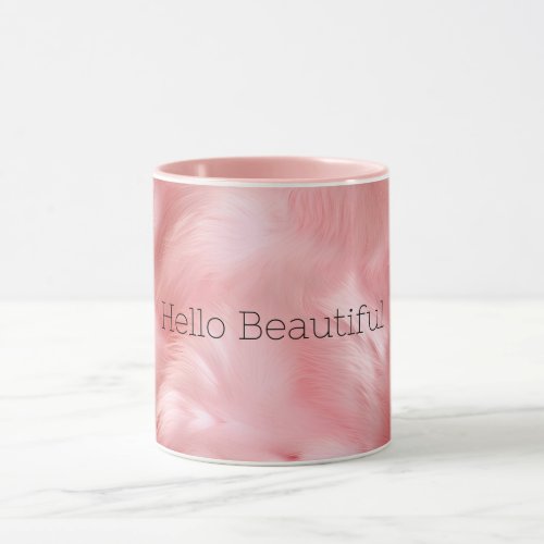 Girly Blush Pink Faux Fur Wrapping Paper Mug