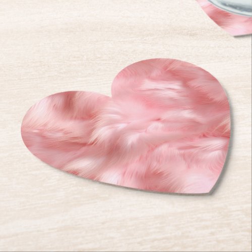 Girly Blush Pink Faux Fur Wrapping Paper Paper Coaster