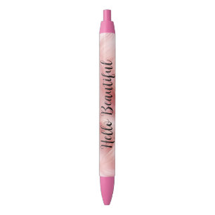 Girly Blush Pink Faux Fur Wrapping Paper Pen