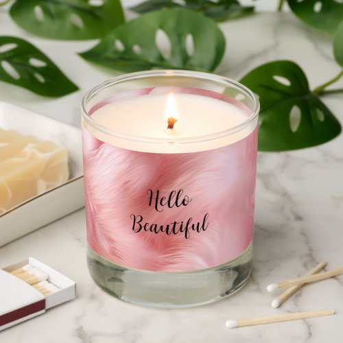 Girly Blush Pink Faux Fur Wrapping Paper Scented Candle