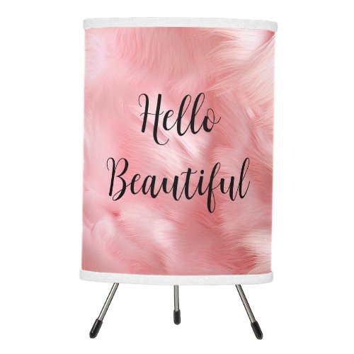 Girly Blush Pink Faux Fur Wrapping Paper Tripod Lamp