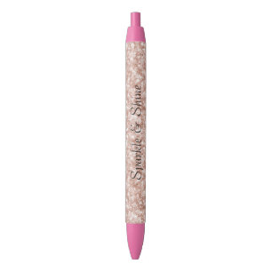 Girly Blush Pink Glitter Pen