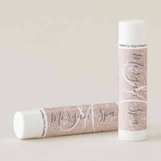 Girly Blush Pink Glitter Spa Company Logo Website Lip Balm