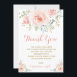 Girly Blush Pink Gold Floral Baby Shower Boho Rose Thank You Card<br><div class="desc">This feminine design features gorgeous watercolor blush pink roses with gold leaf accents
Perfect for baby shower,  baby sprinkle or any floral-themed celebrations.</div>