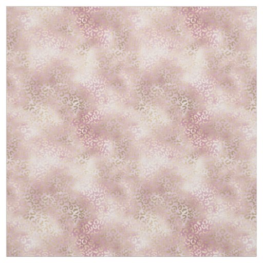 Girly Blush Pink Gold Glam Leopard Print Fabric