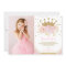 Girly Blush Pink Gold Princess Crown Birthday