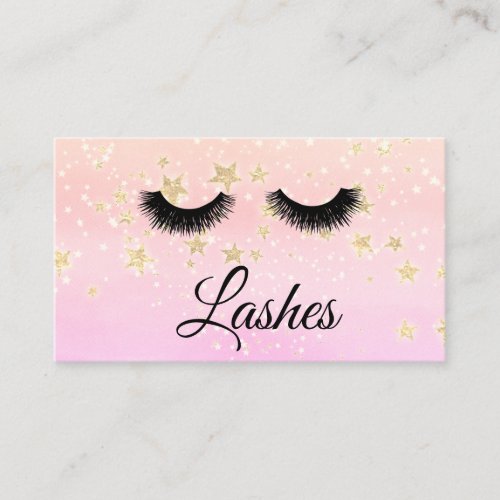  Girly BLUSH PINK  Lashes Extensions Glitter Business Card