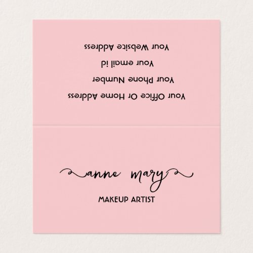 Girly Blush Pink Makeup Artist Salon Modern Business Card