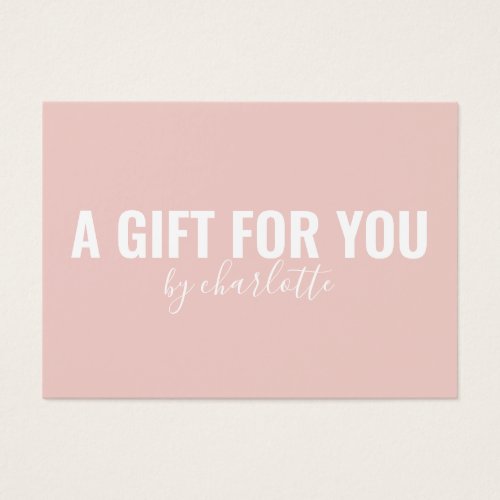 Girly Blush Pink Minimalist Gift Sertificate