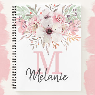 29 Cute floral pattern. Pink flowers. Notebook by Ann&Pen