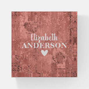 Girly Blush Pink Monogram Name Paperweight