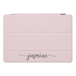 Girly Blush Pink Monogram Name Signature Script iPad Pro Cover