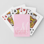 Girly Blush Pink Monogram Playing Cards at Zazzle