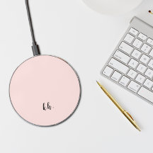 Girly Blush Pink Monogrammed Initials