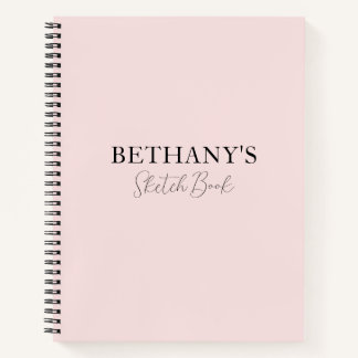 Girly Blush Pink Name Spiral Notebook