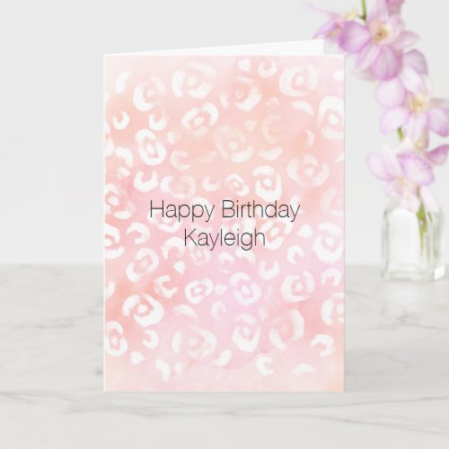 Girly Blush Pink Peach Leopard Animal Birthday