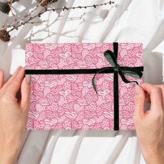 Girly Blush Pink Playful Animal Print Hearts 