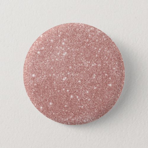 Girly Blush Pink Rose Gold Glitter Button
