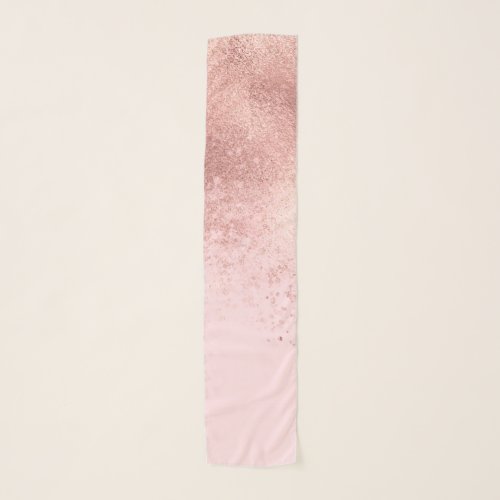 Girly Blush Pink Rose Gold Sprayed Confetti Ombre Scarf