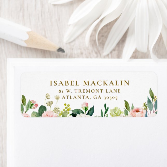 Girly Blush Pink Rustic Floral Farmhouse Country Label (Insitu)