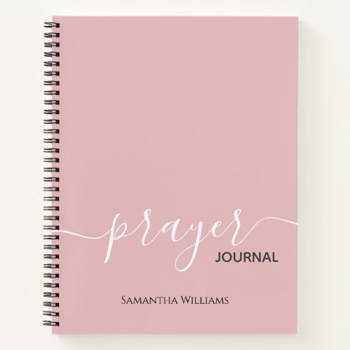 Girly Blush Pink Script Prayer Journal Diary