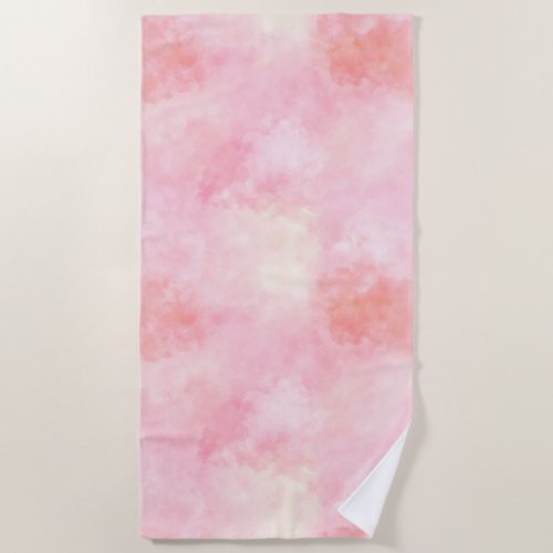 Girly Blush Pink Tie Dye Beach Towel
