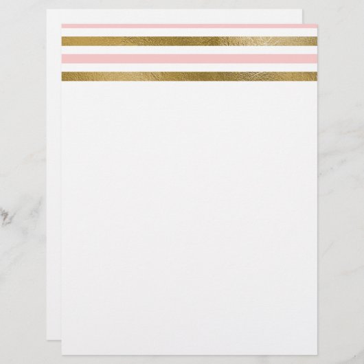 Girly Blush Pink, White and Gold Foil Pattern (Front/Back)