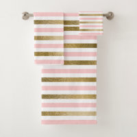 Girly Blush Pink, White and Gold Foil Pattern