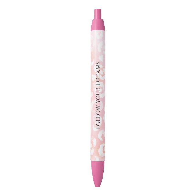 Girly Blush Pink White Leopard Animal  Pen (Front Vertical)