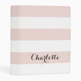 Name Monogram Family Recipes Pink & White Template 3 Ring Binder