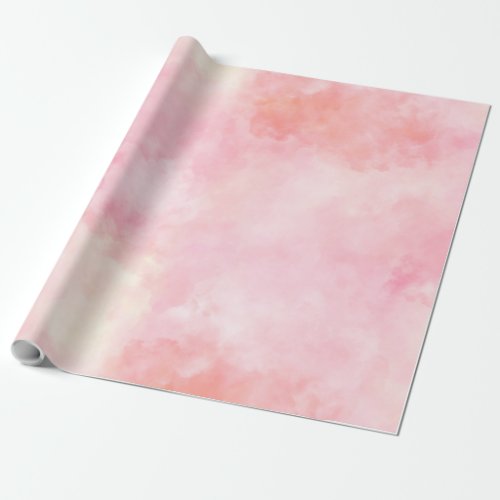 Girly Blush Pink Yellow Tie Dye Wrapping Paper