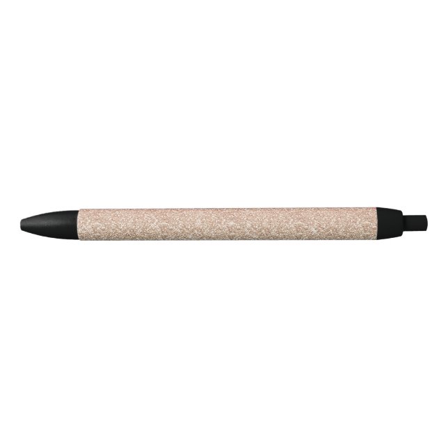 Girly Blush Rose Gold Blue Ombre Glitter Sparkles Pen (Front)