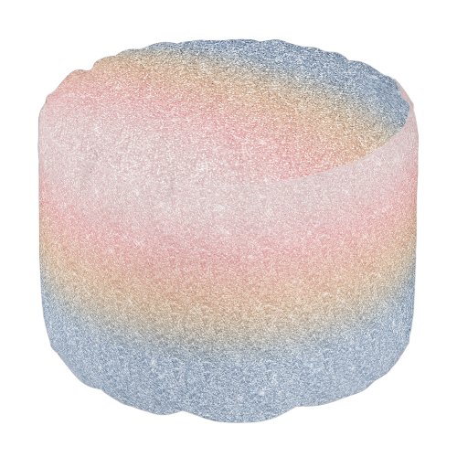 Girly Blush Rose Gold Blue Ombre Glitter Sparkles Pouf