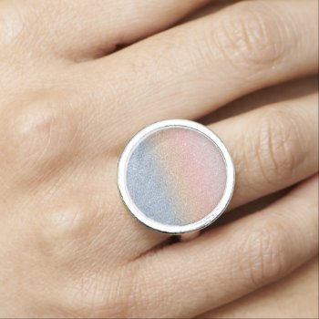 Girly Blush Rose Gold Blue Ombre Glitter Sparkles Ring by NdesignTrend at Zazzle