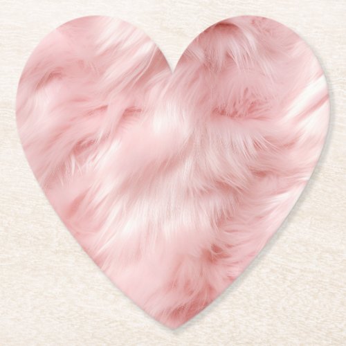 Girly Blush Soft Pink Faux Fur Paper Coaster
