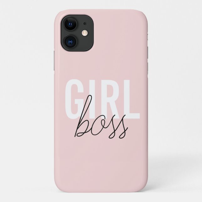Girly blush typography script girl boss Case-Mate iPhone case (Back)