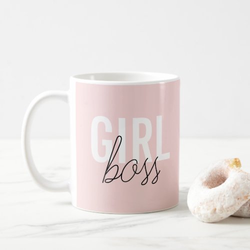 Girly blush typography script girl boss coffee mug