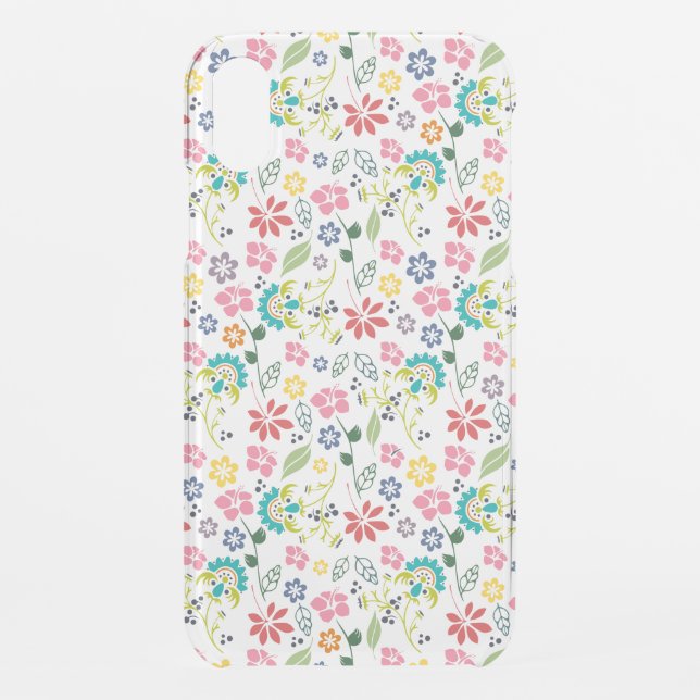 Girly Boho Flowers | Spring Botanical Pattern Uncommon iPhone Case (Back)