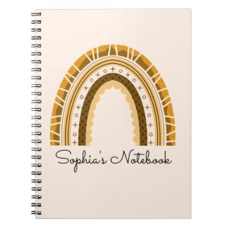 Girly Boho Rainbow Back to School Composition Note