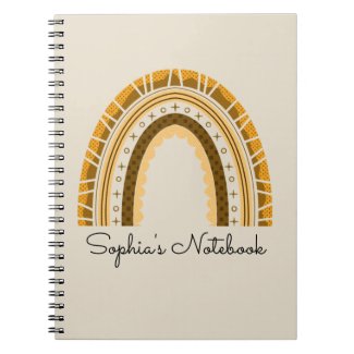 Girly Boho Rainbow Back to School Composition Note